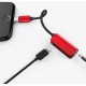 Baseus adapter L32 Lightning to Lightning - jack 3,5mm red