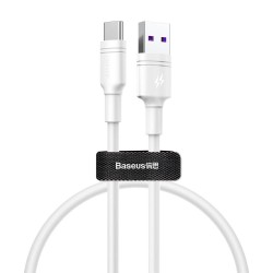Baseus Double - ring quick charge cable USB to Type - C 1m 5A White