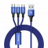 Baseus cable 3 in1 Rapid series USB to ( Lightning - Micro USB - Type C ) 1.2 m 3A blue