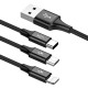 Baseus cable 3 in1 Rapid series USB to ( Lightning - Micro USB - Type C ) 1.2 m 3A black